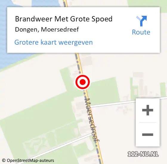 Locatie op kaart van de 112 melding: Brandweer Met Grote Spoed Naar Dongen, Moersedreef op 27 oktober 2019 15:53