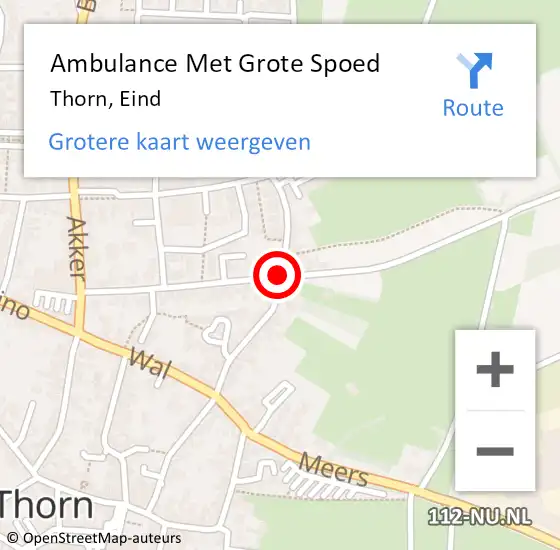 Locatie op kaart van de 112 melding: Ambulance Met Grote Spoed Naar Thorn, Eind op 27 oktober 2019 16:17