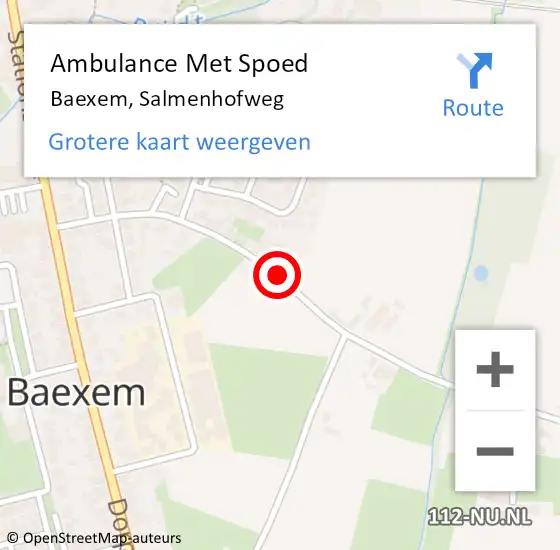 Locatie op kaart van de 112 melding: Ambulance Met Spoed Naar Baexem, Salmenhofweg op 27 oktober 2019 17:55