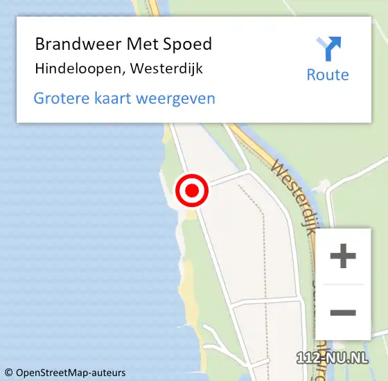 Locatie op kaart van de 112 melding: Brandweer Met Spoed Naar Hindeloopen, Westerdijk op 27 oktober 2019 18:49