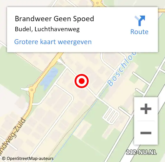 Locatie op kaart van de 112 melding: Brandweer Geen Spoed Naar Budel, Luchthavenweg op 27 oktober 2019 20:01
