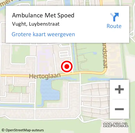 Locatie op kaart van de 112 melding: Ambulance Met Spoed Naar Vught, Luybenstraat op 27 oktober 2019 21:00