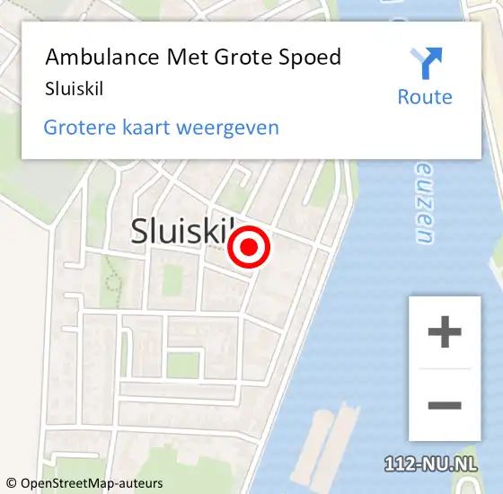 Locatie op kaart van de 112 melding: Ambulance Met Grote Spoed Naar Sluiskil op 27 oktober 2019 21:22