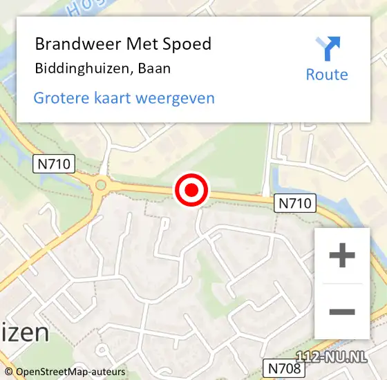 Locatie op kaart van de 112 melding: Brandweer Met Spoed Naar Biddinghuizen, Baan op 27 oktober 2019 21:45