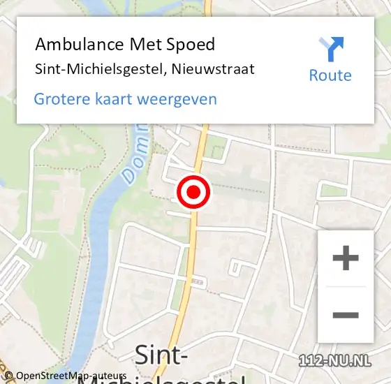 Locatie op kaart van de 112 melding: Ambulance Met Spoed Naar Sint-Michielsgestel, Nieuwstraat op 27 oktober 2019 23:10