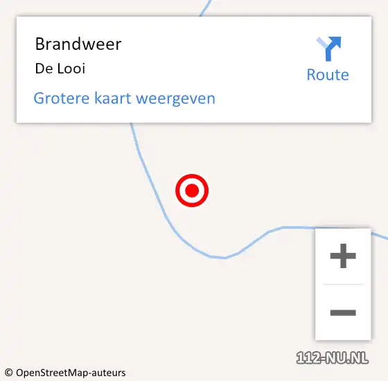 Locatie op kaart van de 112 melding: Brandweer De Looi op 17 april 2014 23:00