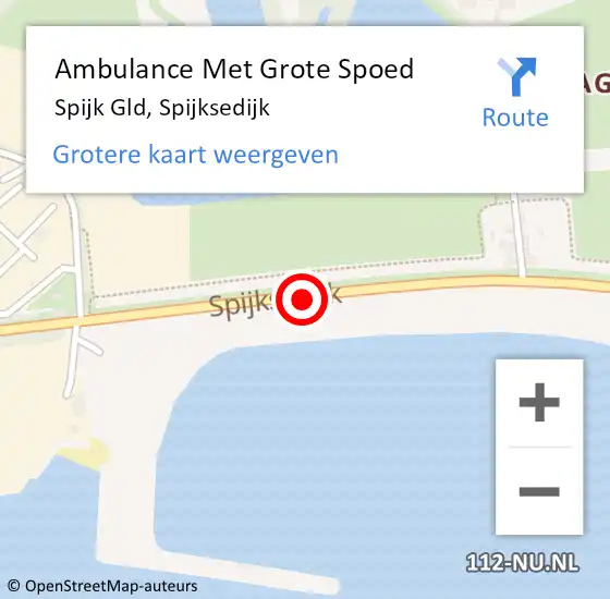 Locatie op kaart van de 112 melding: Ambulance Met Grote Spoed Naar Spijk Gld, Spijksedijk op 28 oktober 2019 00:57