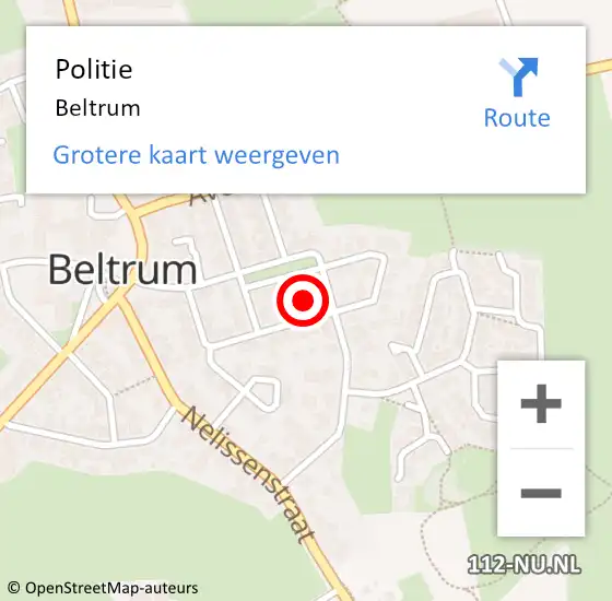 Locatie op kaart van de 112 melding: Politie Beltrum op 28 oktober 2019 05:54