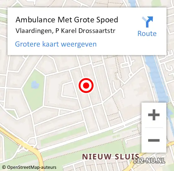 Locatie op kaart van de 112 melding: Ambulance Met Grote Spoed Naar Vlaardingen, P Karel Drossaartstr op 28 oktober 2019 09:58