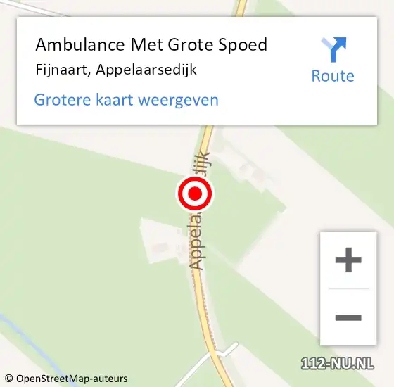 Locatie op kaart van de 112 melding: Ambulance Met Grote Spoed Naar Fijnaart, Appelaarsedijk op 28 oktober 2019 10:11