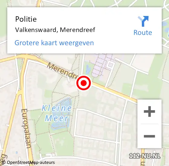 Locatie op kaart van de 112 melding: Politie Valkenswaard, Merendreef op 28 oktober 2019 11:25