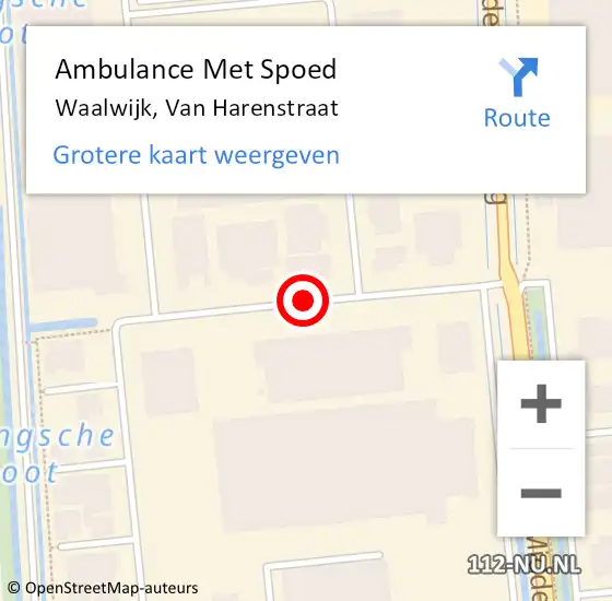 Locatie op kaart van de 112 melding: Ambulance Met Spoed Naar Waalwijk, Van Harenstraat op 28 oktober 2019 11:49