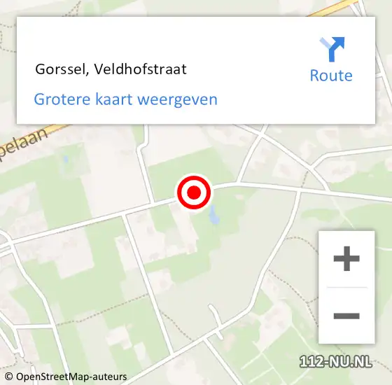 Locatie op kaart van de 112 melding:  Gorssel, Veldhofstraat op 28 oktober 2019 12:25