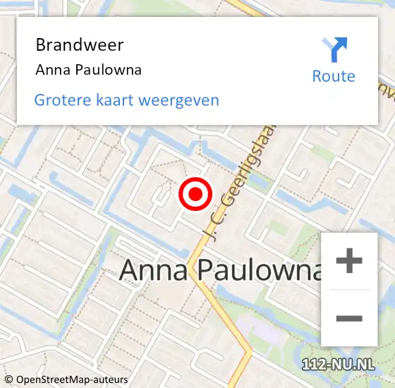 Locatie op kaart van de 112 melding: Brandweer Anna Paulowna op 28 oktober 2019 12:54