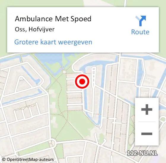 Locatie op kaart van de 112 melding: Ambulance Met Spoed Naar Oss, Hofvijver op 28 oktober 2019 14:13