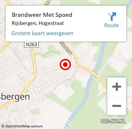 Locatie op kaart van de 112 melding: Brandweer Met Spoed Naar Rijsbergen, Hogestraat op 28 oktober 2019 15:17