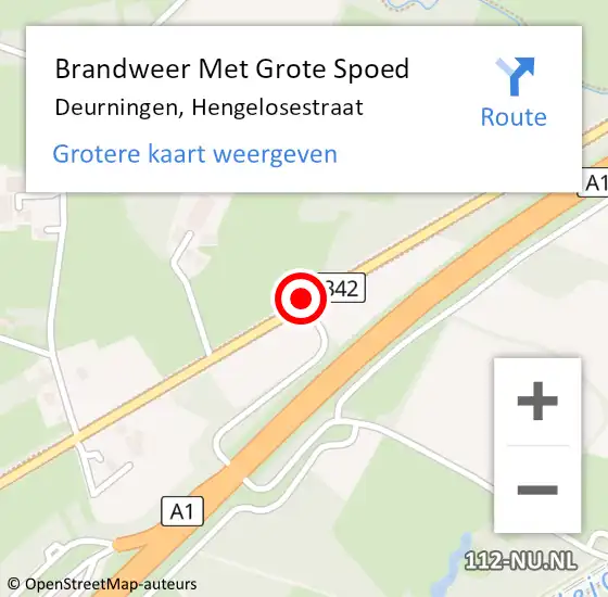 Locatie op kaart van de 112 melding: Brandweer Met Grote Spoed Naar Deurningen, Hengelosestraat op 28 oktober 2019 17:42