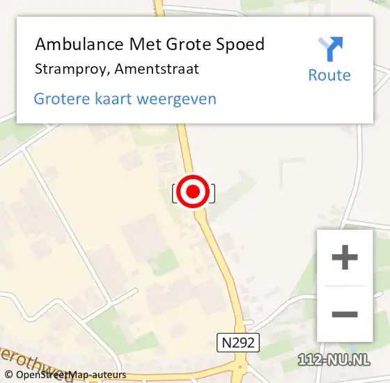 Locatie op kaart van de 112 melding: Ambulance Met Grote Spoed Naar Stramproy, Amentstraat op 28 oktober 2019 18:34