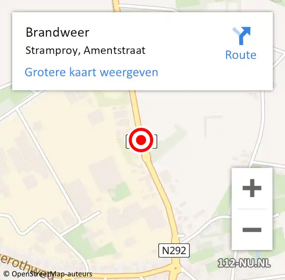 Locatie op kaart van de 112 melding: Brandweer Stramproy, Amentstraat op 28 oktober 2019 18:36