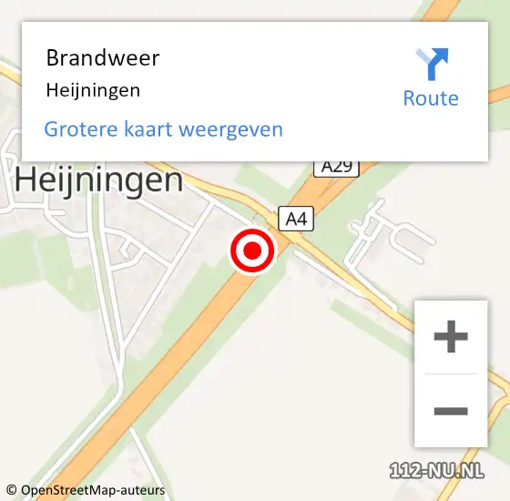 Locatie op kaart van de 112 melding: Brandweer Heijningen op 28 oktober 2019 19:31