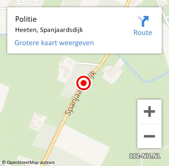 Locatie op kaart van de 112 melding: Politie Heeten, Spanjaardsdijk op 28 oktober 2019 19:53