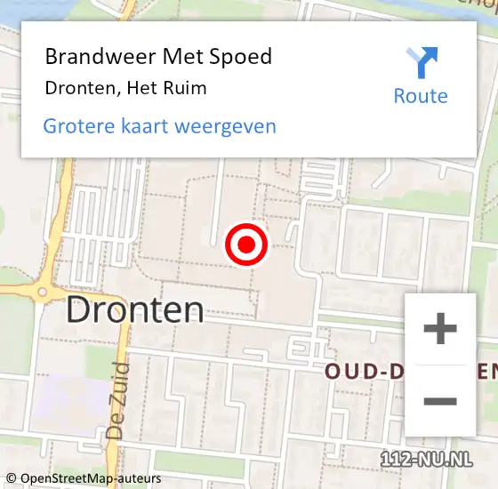 Locatie op kaart van de 112 melding: Brandweer Met Spoed Naar Dronten, Het Ruim op 28 oktober 2019 20:48