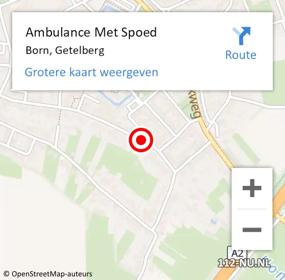 Locatie op kaart van de 112 melding: Ambulance Met Spoed Naar Born, Getelberg op 18 april 2014 02:55