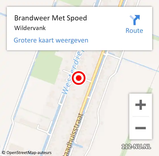 Locatie op kaart van de 112 melding: Brandweer Met Spoed Naar Wildervank op 29 oktober 2019 00:01