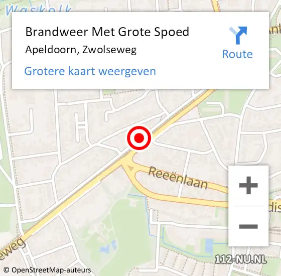 Locatie op kaart van de 112 melding: Brandweer Met Grote Spoed Naar Apeldoorn, Zwolseweg op 29 oktober 2019 02:07