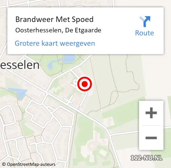 Locatie op kaart van de 112 melding: Brandweer Met Spoed Naar Oosterhesselen, De Etgaarde op 29 oktober 2019 02:33