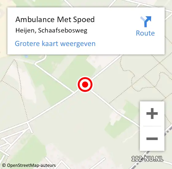 Locatie op kaart van de 112 melding: Ambulance Met Spoed Naar Heijen, Schaafsebosweg op 29 oktober 2019 07:06