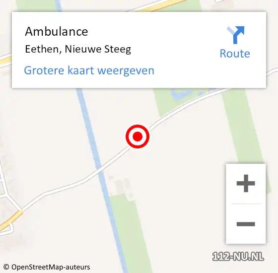 Locatie op kaart van de 112 melding: Ambulance Eethen, Nieuwe Steeg op 29 oktober 2019 08:33