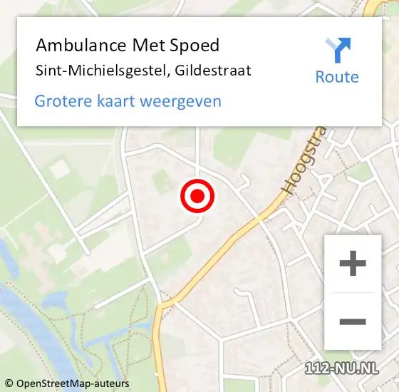 Locatie op kaart van de 112 melding: Ambulance Met Spoed Naar Sint-Michielsgestel, Gildestraat op 29 oktober 2019 11:51