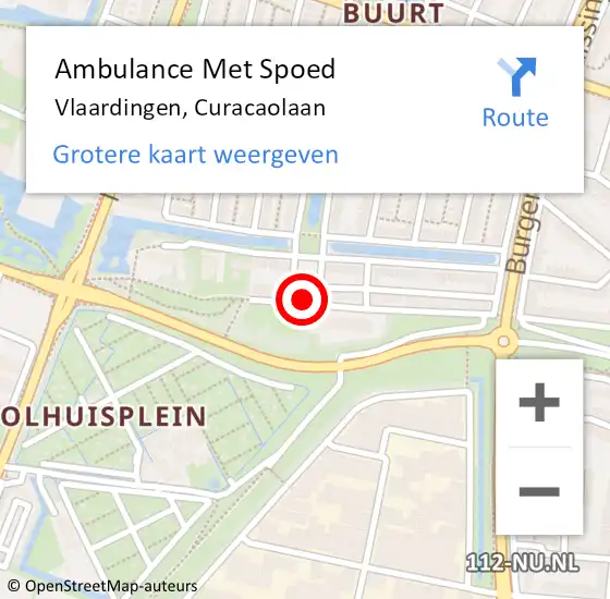 Locatie op kaart van de 112 melding: Ambulance Met Spoed Naar Vlaardingen, Curacaolaan op 29 oktober 2019 15:42