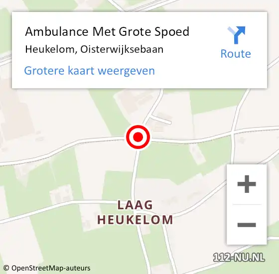Locatie op kaart van de 112 melding: Ambulance Met Grote Spoed Naar Heukelom, Oisterwijksebaan op 29 oktober 2019 16:12