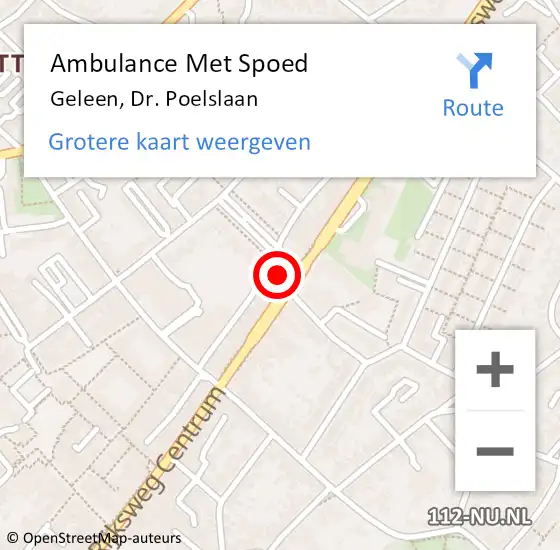 Locatie op kaart van de 112 melding: Ambulance Met Spoed Naar Geleen, Dr. Poelslaan op 29 september 2013 06:39