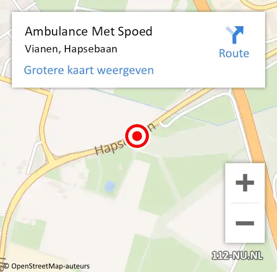 Locatie op kaart van de 112 melding: Ambulance Met Spoed Naar Vianen, Hapsebaan op 29 oktober 2019 16:28