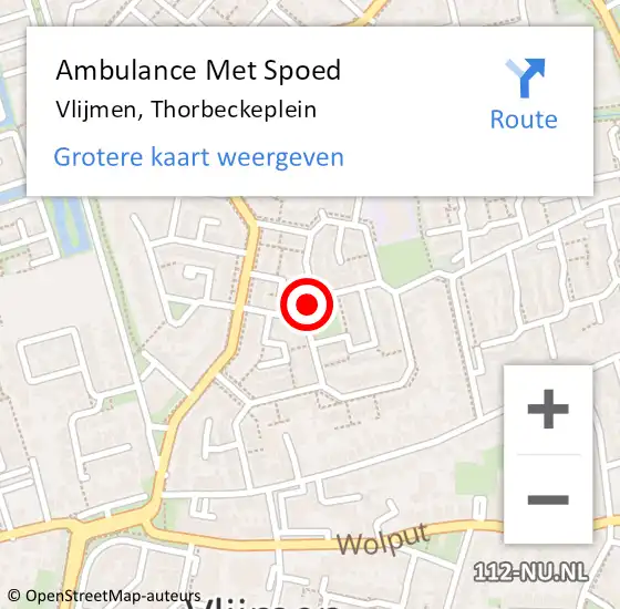 Locatie op kaart van de 112 melding: Ambulance Met Spoed Naar Vlijmen, Thorbeckeplein op 29 oktober 2019 16:32