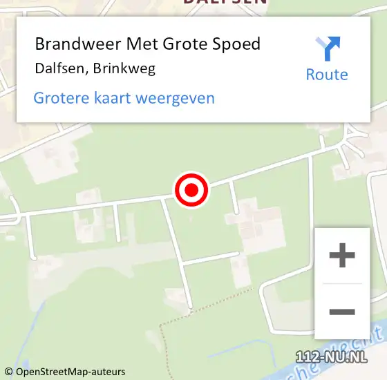 Locatie op kaart van de 112 melding: Brandweer Met Grote Spoed Naar Dalfsen, Brinkweg op 29 oktober 2019 16:41