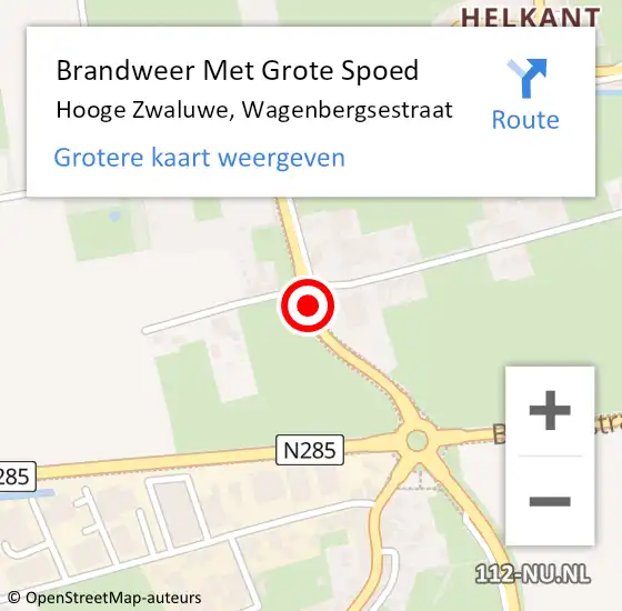 Locatie op kaart van de 112 melding: Brandweer Met Grote Spoed Naar Hooge Zwaluwe, Wagenbergsestraat op 29 oktober 2019 16:45