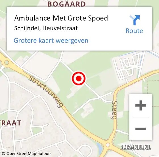 Locatie op kaart van de 112 melding: Ambulance Met Grote Spoed Naar Schijndel, Heuvelstraat op 29 oktober 2019 17:28