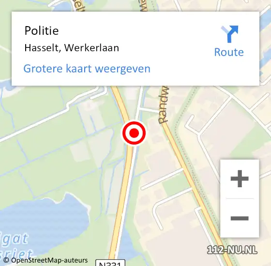 Locatie op kaart van de 112 melding: Politie Hasselt, Werkerlaan op 29 oktober 2019 17:50