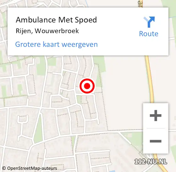 Locatie op kaart van de 112 melding: Ambulance Met Spoed Naar Rijen, Wouwerbroek op 29 oktober 2019 20:21