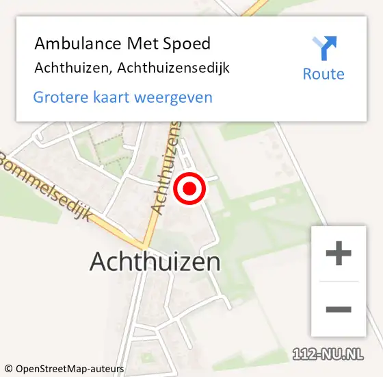 Locatie op kaart van de 112 melding: Ambulance Met Spoed Naar Achthuizen, Achthuizensedijk op 30 oktober 2019 01:26