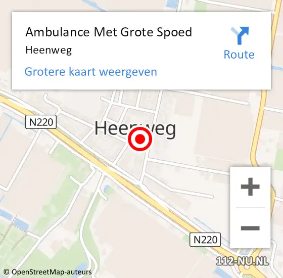 Locatie op kaart van de 112 melding: Ambulance Met Grote Spoed Naar Heenweg op 30 oktober 2019 10:26
