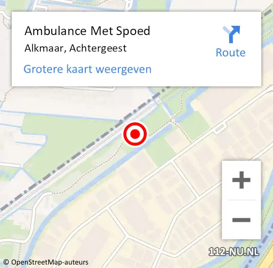 Locatie op kaart van de 112 melding: Ambulance Met Spoed Naar Alkmaar, Achtergeest op 30 oktober 2019 10:40