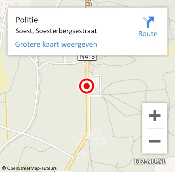 Locatie op kaart van de 112 melding: Politie Soest, Soesterbergsestraat op 30 oktober 2019 12:17