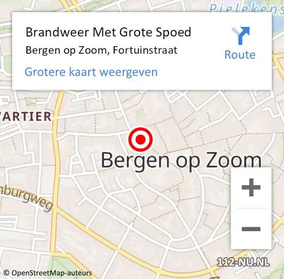 Locatie op kaart van de 112 melding: Brandweer Met Grote Spoed Naar Bergen op Zoom, Fortuinstraat op 30 oktober 2019 12:22