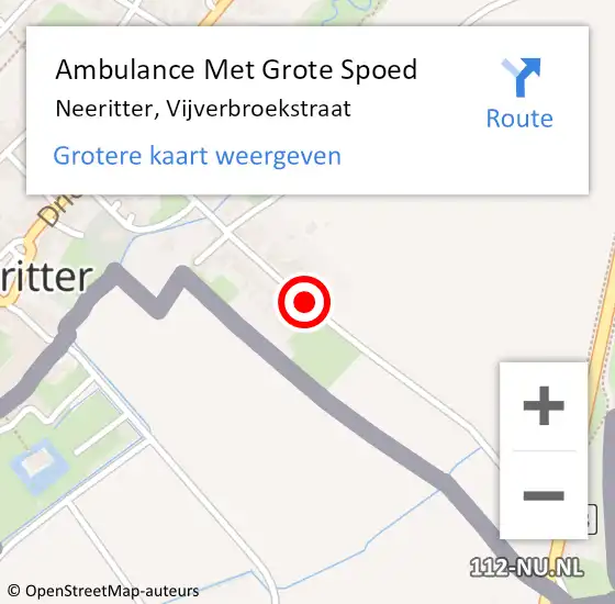 Locatie op kaart van de 112 melding: Ambulance Met Grote Spoed Naar Neeritter, Vijverbroekstraat op 30 oktober 2019 12:33