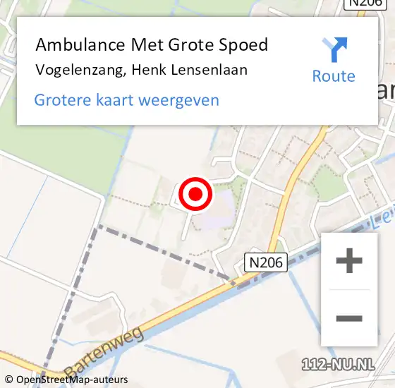 Locatie op kaart van de 112 melding: Ambulance Met Grote Spoed Naar Vogelenzang, Henk Lensenlaan op 30 oktober 2019 15:05